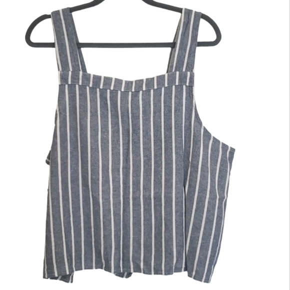 Sonoma Striped Square Neck Linen Tie Top NEW - Picture 5 of 6